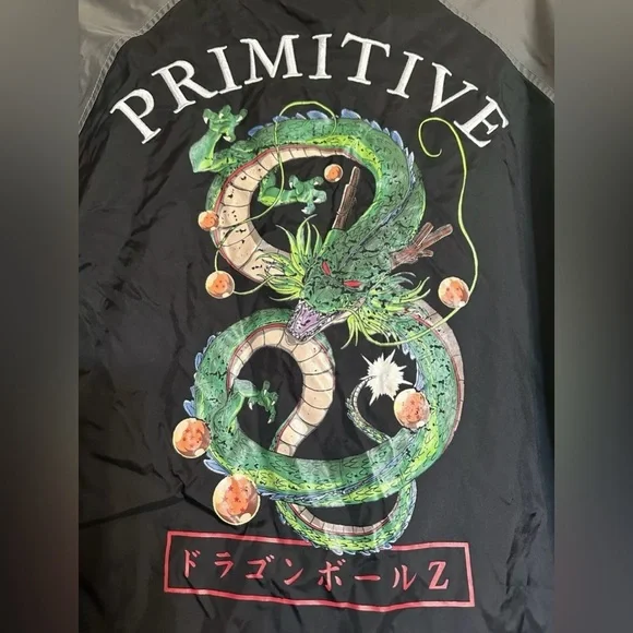 Dragon Ball Z Jacket Youth Boys XS Black Snake Dragon Varsity Skate Primitive - Picture 3 of 10